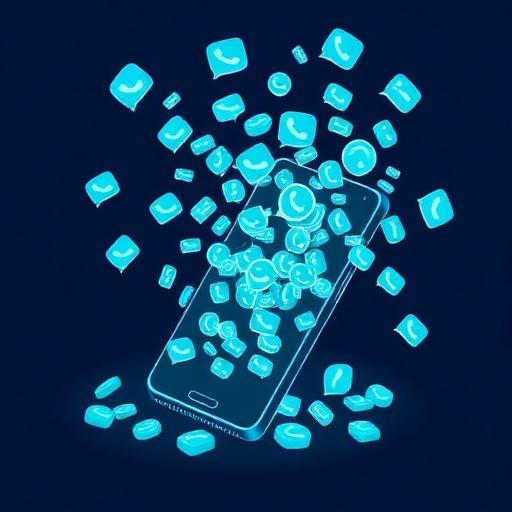 Smartphone desbordado de notificaciones de WhatsApp sin leer